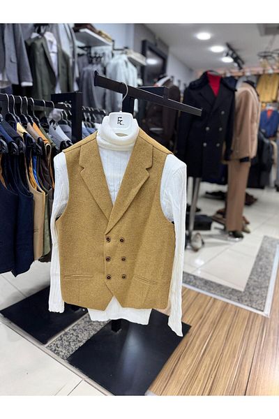 FMB Ticaret Italian Cut Premium Collarless Classic Vest
