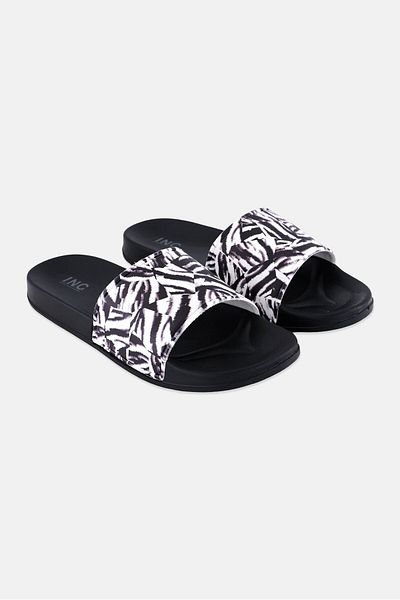 INC Men Medium Slip On Slides, Black