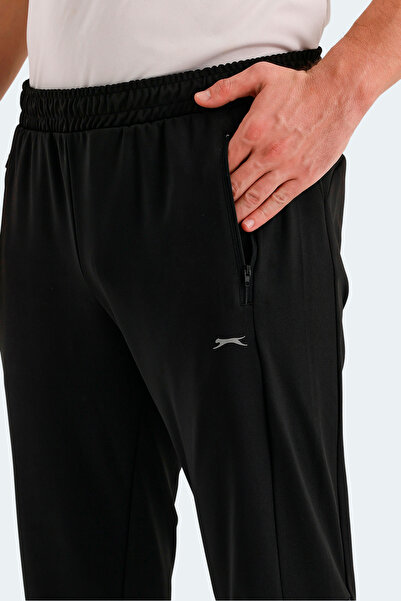 Slazenger RANJEET Erkek Fermuar Cepli Siyah Eşofman Altı