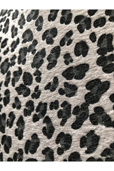 KumaşEvi Yapışkanlı Tüylü Leopar Kumaş- Ayakkabı, Çanta, Araç İçi Döşeme ve Hobi Ürünleri ( 21 x 30 cm )