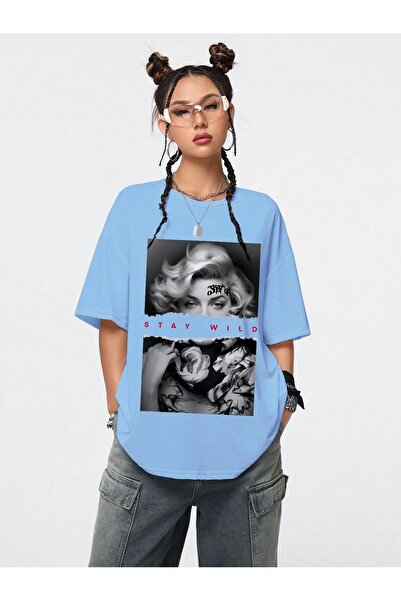 mercoledi Кольоровий принт на обличчі, унісекс, чорна футболка оверсайз