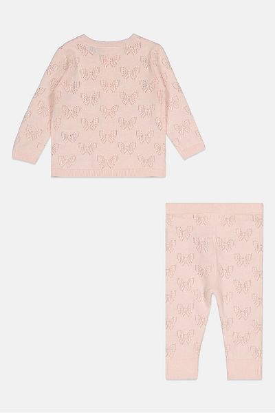 Rock A Bye Baby Boutique Toddlers Girl 2 Pieces Eyelet Textured Sleepwear Set, Light