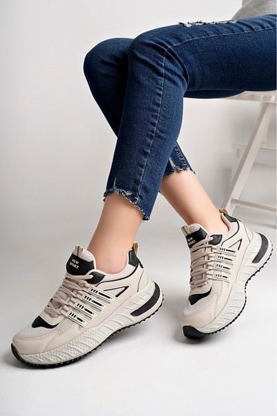 McDark Beige Black Unisex Daily Sports Sneaker Shoes