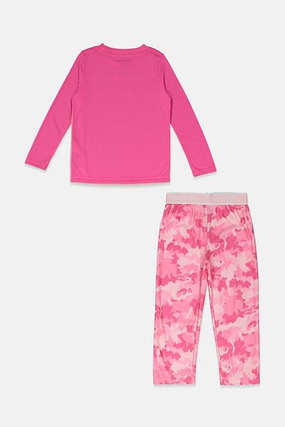 Hurley Toddler Girls 2 Pc Graphic Print Top and Pull On Leggings Set, Pink