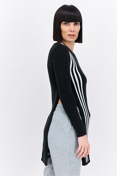adidas Women Sportwear Fit One Shoulder Outdoor Sweater, Black
