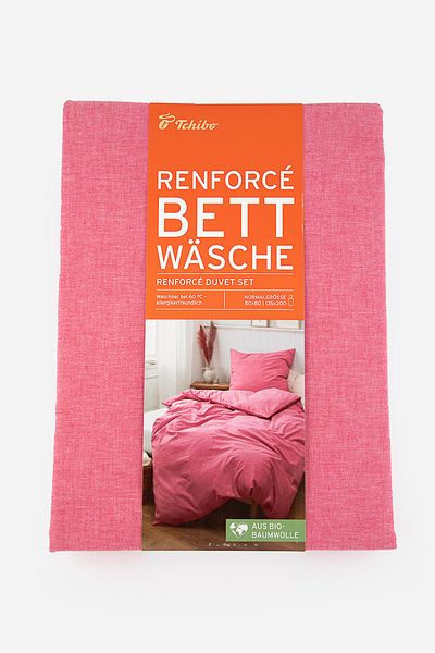 Tchibo Chambray Duvet Set 135 x 200 cm, Pink