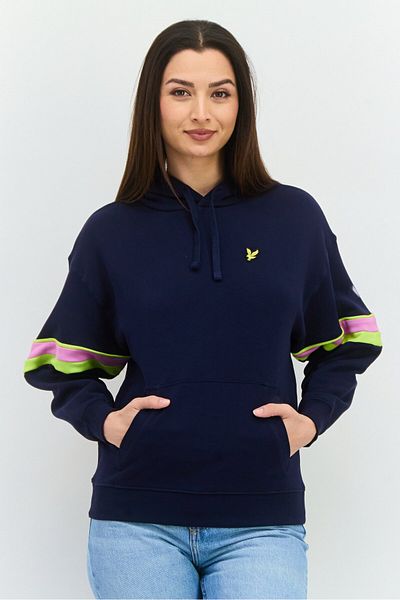 Lyle & Scott Women Hooded Long Sleeves Brand Logo Sweatshirt, Navy