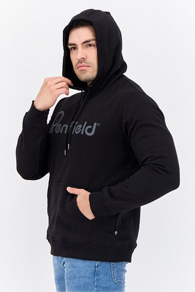 Penfield Men Brand Logo Long Sleeves Hooded Sweatshirt, Black