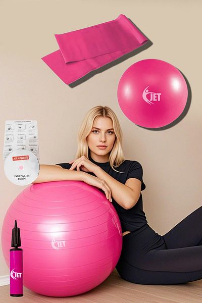 Jet At Home Pilates Set 6 Piece Salon & Home Pilates Equipment Plates Ball Resistance Band Set