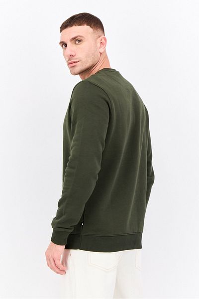 Penfield Men Crew Neck Brand Logo Long Sleeves Sweatshirt, Dark Olive