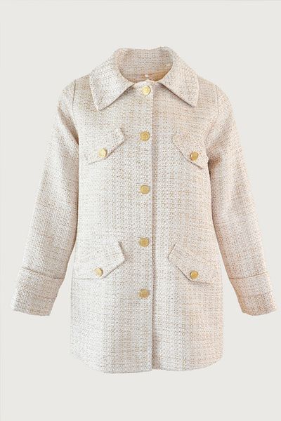 Rukayyel Grace Tweed Jacket - Πούδρα