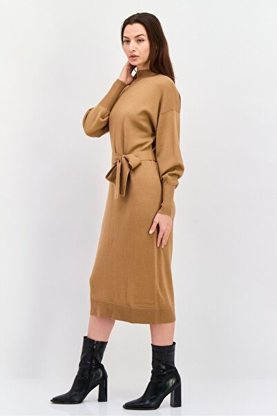 Hugo Boss Women Plain Sweater Dress, Brown