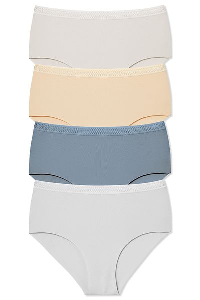 HNX 4-Piece Laser Cut Honeycomb Elastic High Waist Women's Panties