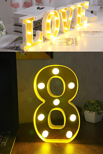 Patladı Gitti Dekoratif Led Işıklı 3d 8 Rakamı Büyük Boy Organizasyon Doğum G...