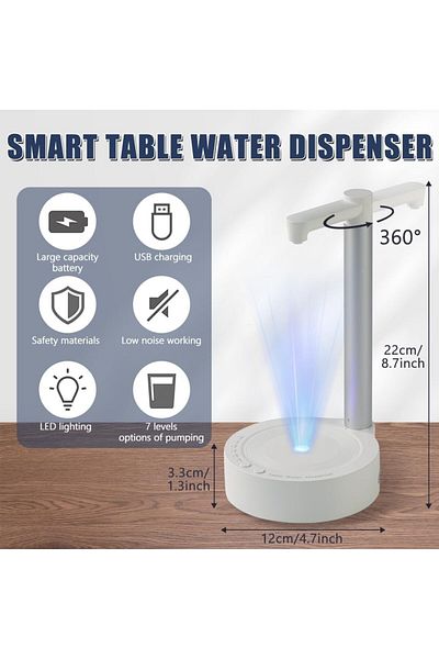 AWH Desktop Water Bottle Dispenser RGB Ambient Light, 7-Level Pumping, Portable 5 Gallon Dispenser