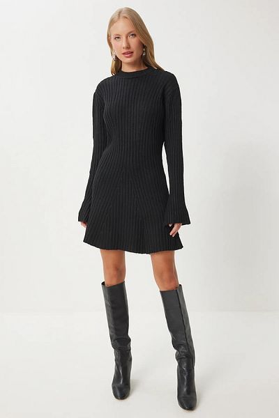 MODAQU Mini rochie din tricot cu nervuri