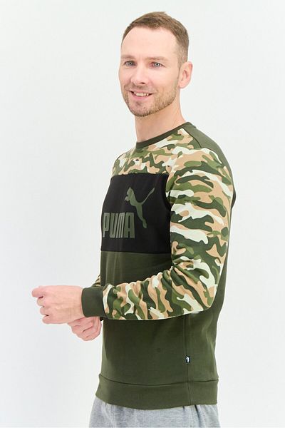 Puma Men Sportswear Fit Outdoors Sweatshirt, Olive Combo