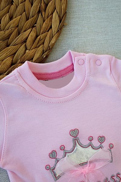 emosavm 3-Piece Baby Boy Set - Long Sleeve, Cap, Full Star Embroidered Pink Sweat