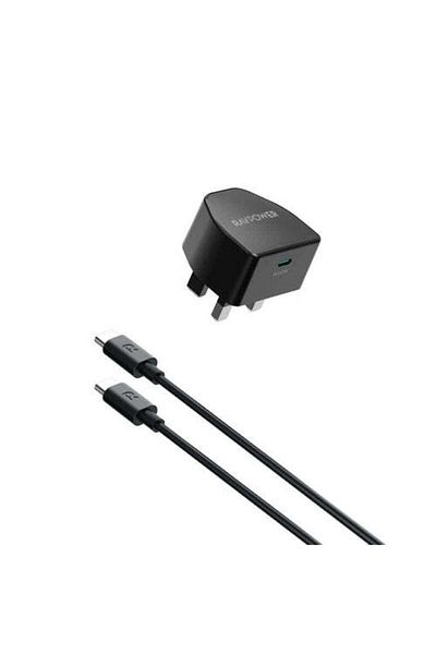 RavPower 20W PD Fast Charging USB-C Wall Charger With Type-C to Type-C Charging Cable, Black