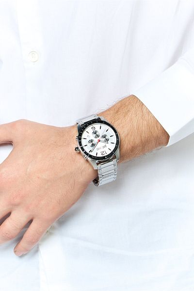Just Cavalli Men JC1G204M0045 Chronograph Watch 44 mm, Silver