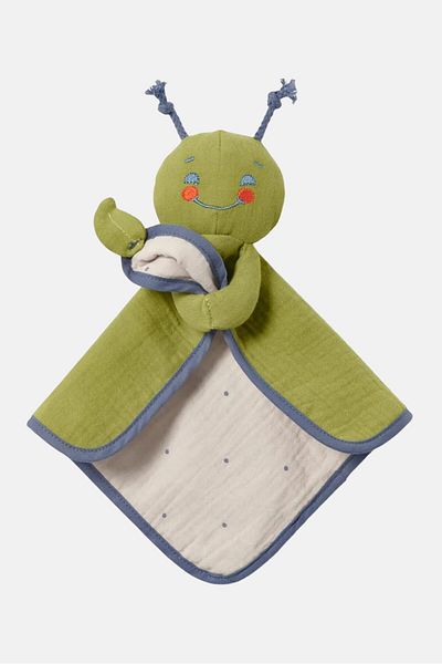 Tchibo Embroidered Cuddly Animal Blanket Toy, Olive Combo