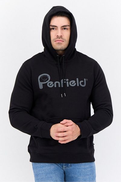 Penfield Men Brand Logo Long Sleeves Hooded Sweatshirt, Black