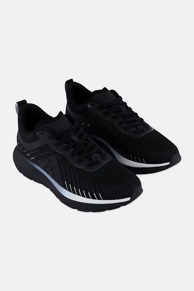 Fitflop حذاء رياضي نسائي برباط للجري، أسود