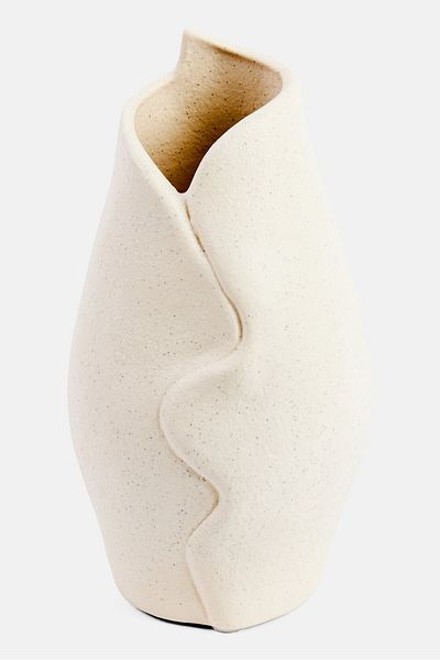 Muy Mucho Vintage Ceramic Decorative Flower Vase, White