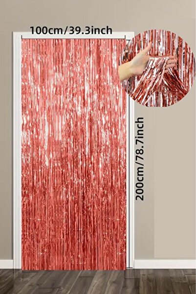 BeySüS Işıltılı Rose Kapı-duvar Püskülü Arka Fon