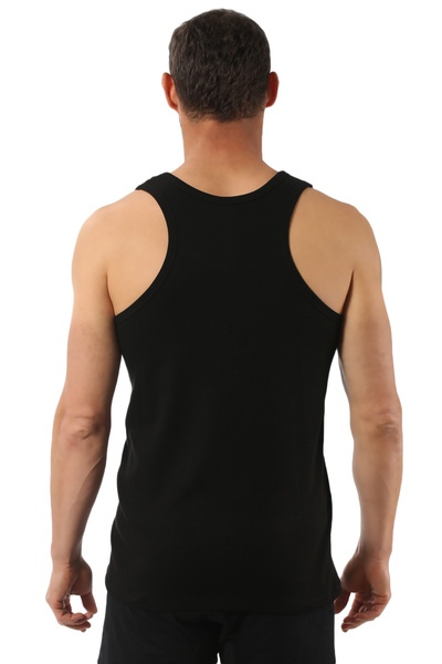 ÖZKAN underwear Özkan 0058 6 Pack Men's 100% Cotton Ribbed Flexible Comfortable Back Crossed Sportsman Rambo Thick Strap a