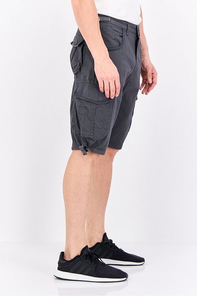 Crosshatch Men Plain Cargo Shorts, Charcoal