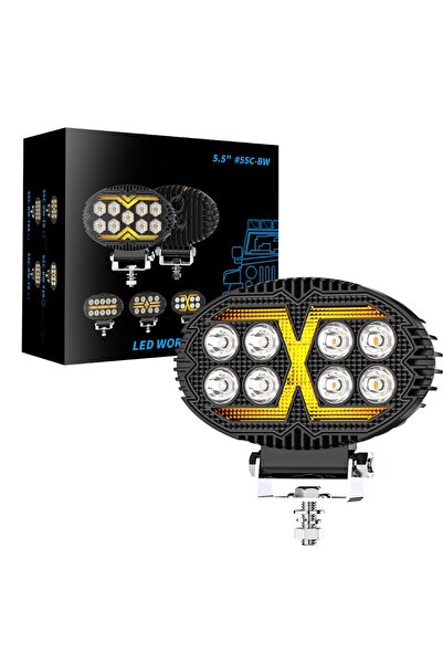 DEKOHOP Off Road Sis Farı 5,5 İnç Selamlamalı Çakar İkaz Gündüz Led 2 Mod Pro...