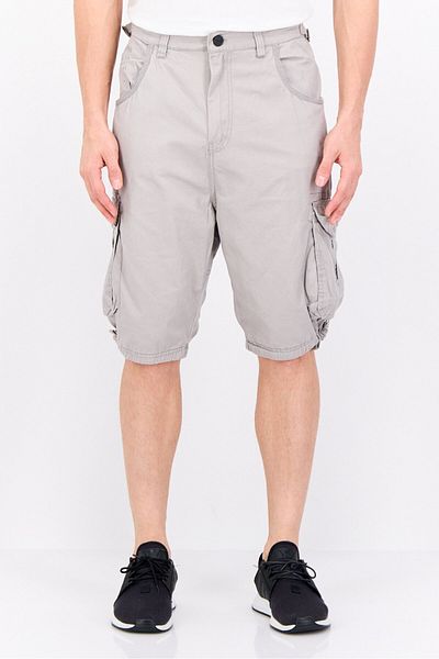 Crosshatch Men Solid Cargo Shorts, Grey