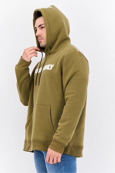 Members Only Men Hooded Embroidered Logo Long Sleeves Sweatshirt, Olive