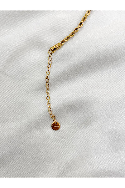 Jewelyf Burgu Kuyumcu Model 14K Altın Paslanmaz Çelik Unisex Ayarlanabilir Bileklik