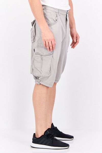 Crosshatch Men Solid Cargo Shorts, Grey