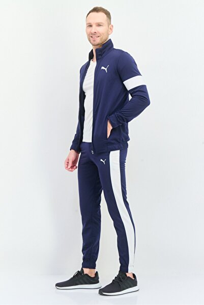 Puma Men Regular Fit 2Pcs Brand Logo Outdoor Tracksuit Set, Navy