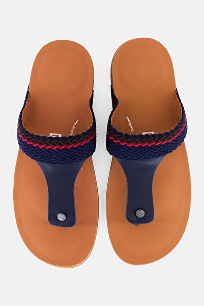 Fitflop Men Stripe Webbing Slip On Sandals, Navy