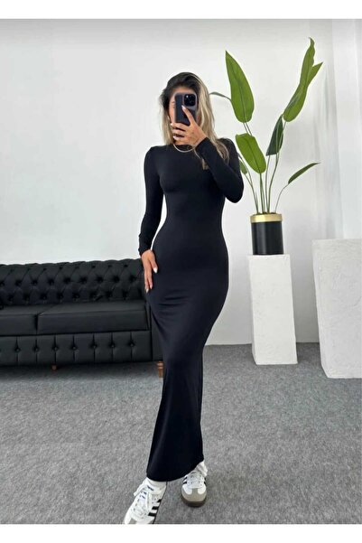 Mon Astre Bisiklet Yaka Uzun Elbise