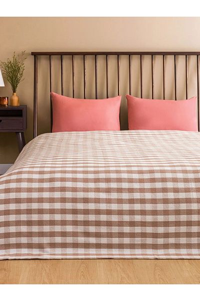 LC Waikiki Lcw Home Beige Plaid Patterned Double Pique 200X230 cm