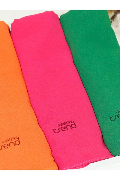Armine Trend Crinkle Chiffon Shawl - Atskrn - Set of 3 - Summer Colors