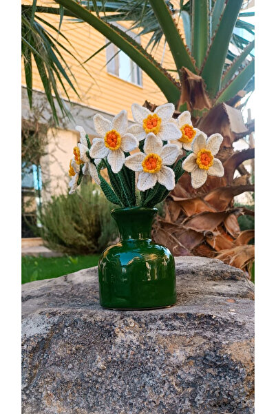 DelinaFrida Takı Hediye 10 Adet - El Örgüsü Nergis Buket, Mis Kokulu çiçek,, ...