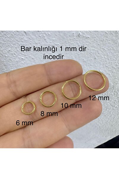 Arescollection 316l  çelik 1 mm kalınlıkta ince düz tragus kıkırdak burun conch rook  uyumlu piercing küpe 1 adet