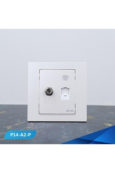 Btm a telephone outlet and a PREAL gold TV socket