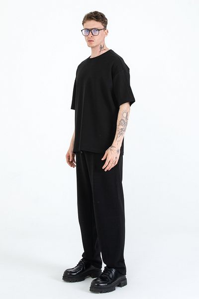 EGHO Men's Double Face Fabric T-Shirt Pants Oversize Set