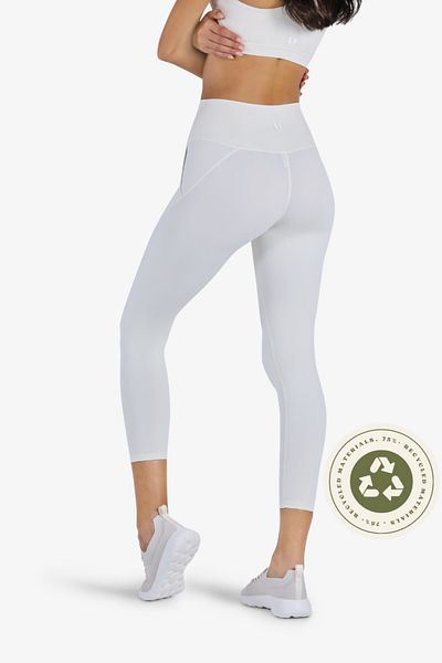 YesEco Women’s  White Activewear Sports Pant | Recycled Fabric, Stretchable, Perfect for Fitness |