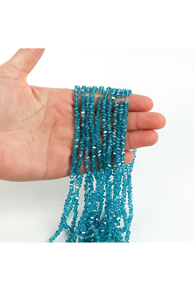 yfhobi 1 Dizi (110-120Adet) - 4 mm Üçgen Kristal Cam Boncuk Dizisi Şeffaf Jan...