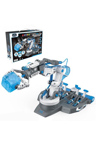 Little Story DIY Hydraulic Power Principle based 3-IN-1 Mechanical/Robotic Arm Toy (220 Pcs), STEM Series-Grey