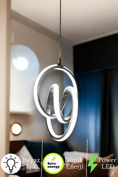 neeko Emily Minimalist White Led Chandelier |   Single Pendant Lamp |   White Light