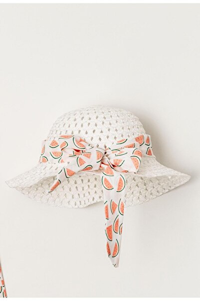 Chicsy Baby Tatlı Karpuz Desenli Şapkalı Fiyonklu Kız Bebek Elbisesi